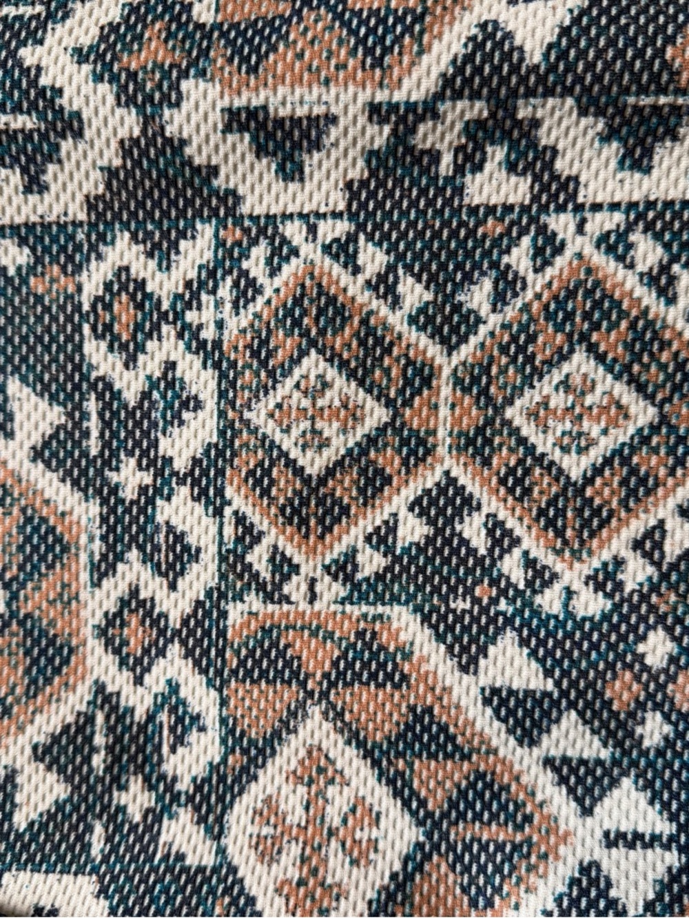 H&M Geometric Cropped Jacket in Navy, Cream & Tan - Picture 4 of 4